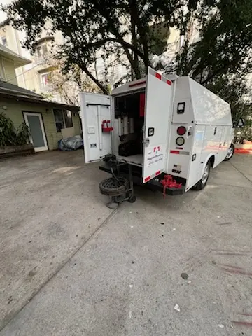 Magnet Plumbing service vehicle on-site for Sewer Line Repair in Palmetto